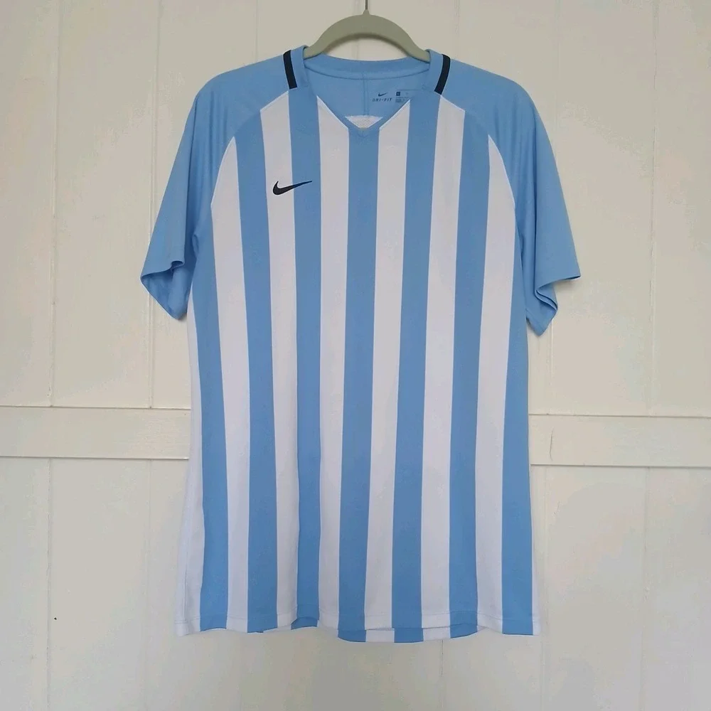 Nike Jersey Soccer Futbol Men's Large V-Neck Argentina Blue‎ White Stripe 894096